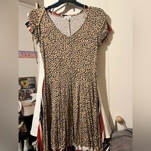 Leopard Print V-Neck Dress